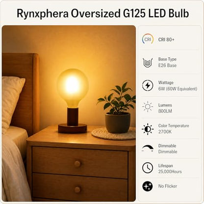 6W G125 Dimmable LED Light Bulb