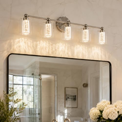 Brushed Nickel Vanity Light with 3 Color Modes
