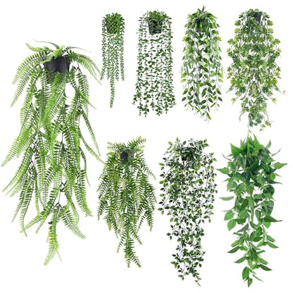 Fake Plants Hanging Artificial Ivy Vine Faux Eucalyptus Hanging Plants