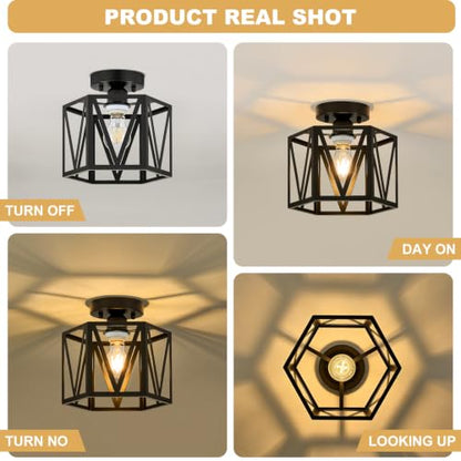 Farmhouse Semi Flush Mount Ceiling Light