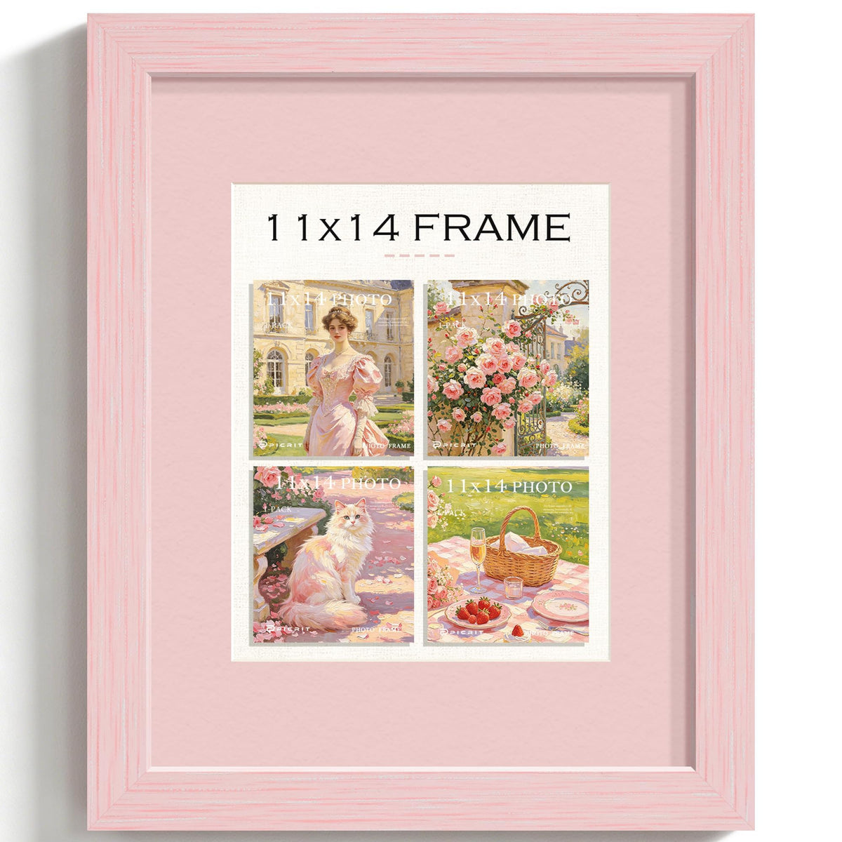 11x14 Blush Pink Picture Frame (Pink Frame Pink Mat / 11x14)