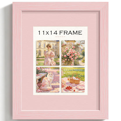 11x14 Blush Pink Picture Frame (Pink Frame Pink Mat / 11x14)