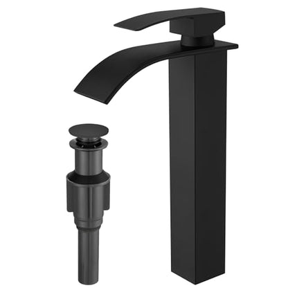 Tall Bathroom Faucet Vessel Sink Faucet with Drain