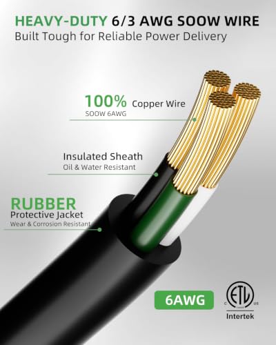 6 AWG 250V SOOW Welder Extension Cord