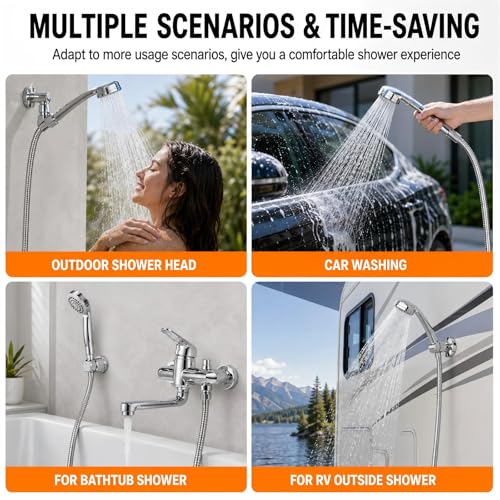 Rainsihe 118 Inch Swivel Shower Hose Brushed Nickel