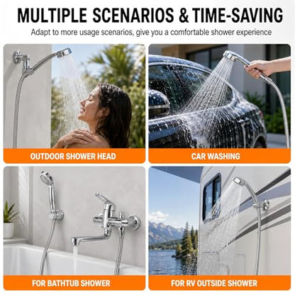 Rainsihe 118 Inch Swivel Shower Hose Brushed Nickel
