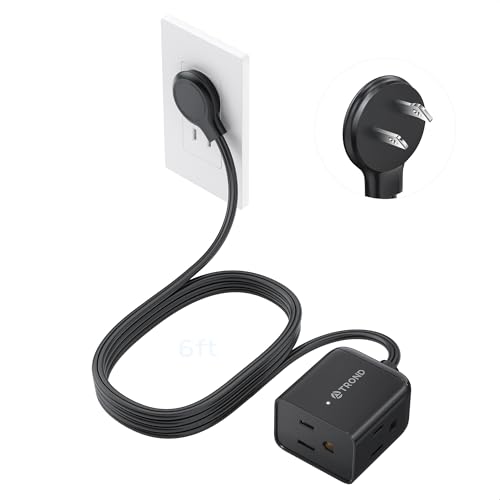 2 Prong to 3 Prong Extension Cord 6ft (6 ft / Rightward 2 Prong / Black)