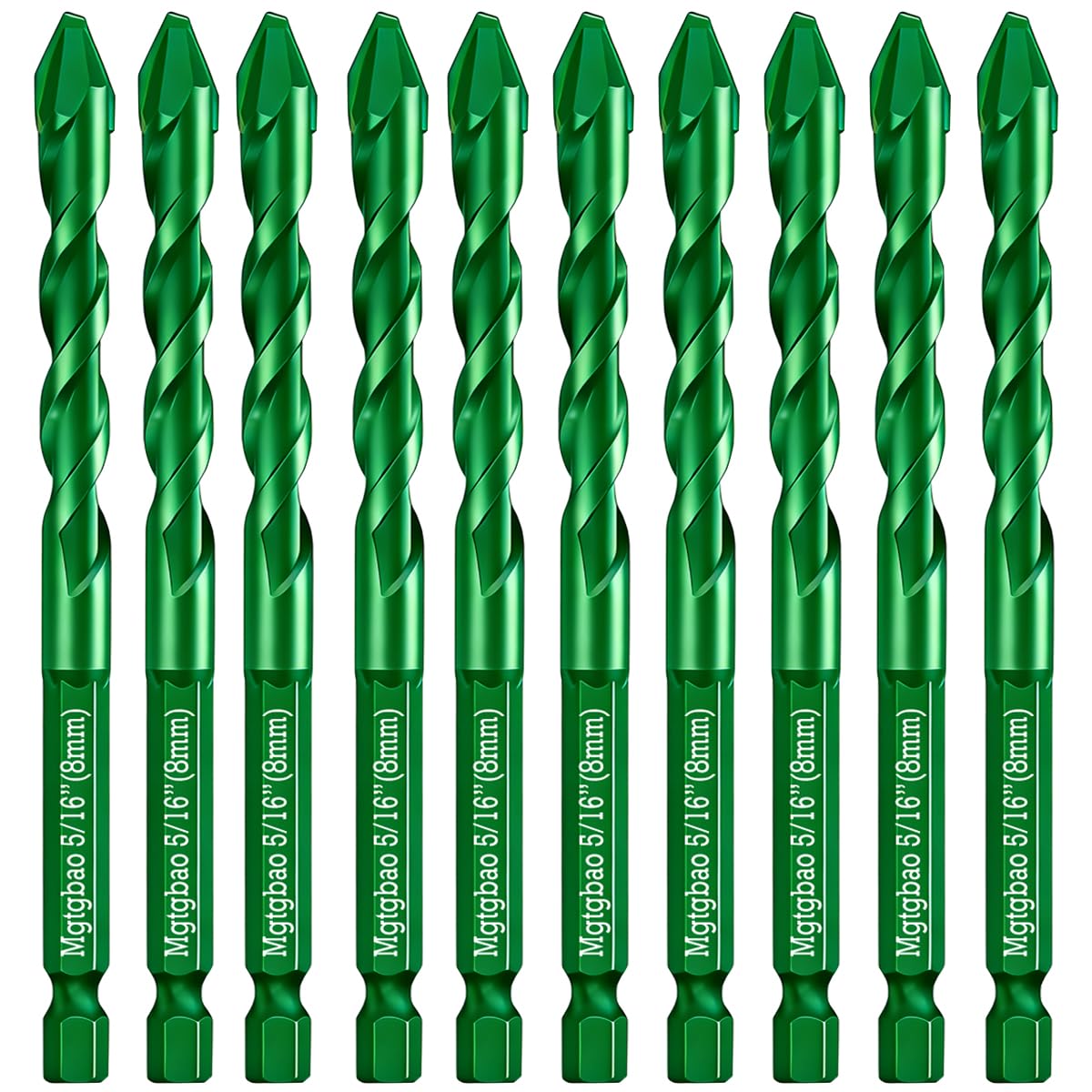 10PC Green 5 16 inch Upgraded Concrete Drill Bit (5/16 in / Green)