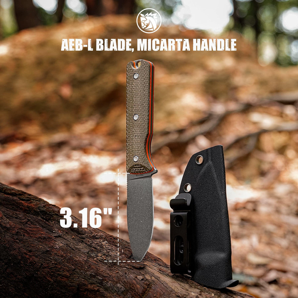 Vombat Fixed Blade Knife (Green)