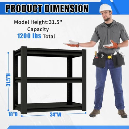 3 Tier Garage Shelving (Black)