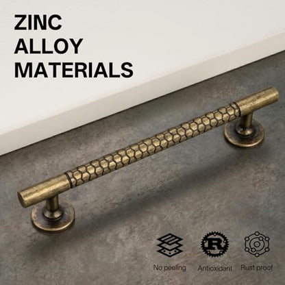 Hardware 10 Pack Cabinet Handles Honeycomb Texture Handle Cupboard Pulls Kitchen Drawers Pull Antique Brass