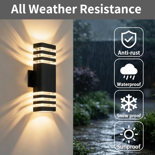 Square Outdoor Wall Lights Pack 3 Layer