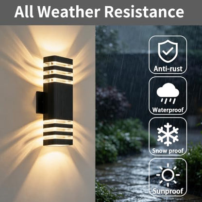 Square Outdoor Wall Lights Pack 3 Layer
