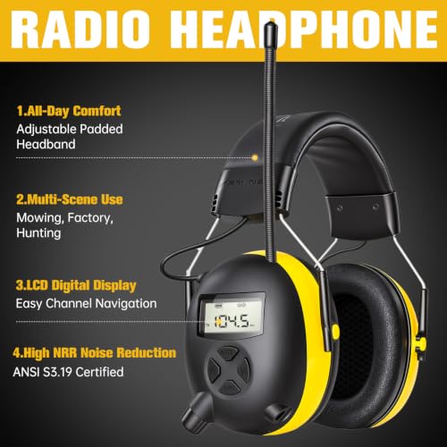 AM FM Radio Headphones for Mowing