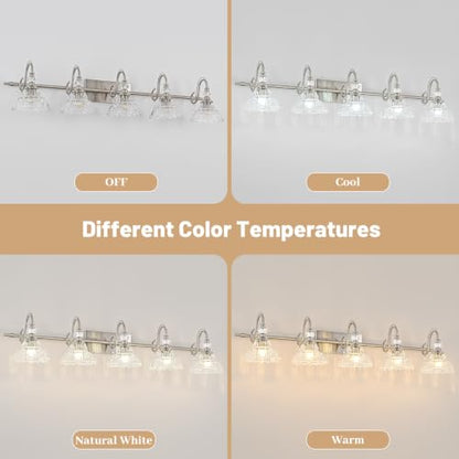 Brushed Nickel Bathroom Vanity Light (Nickel / 5-Light)