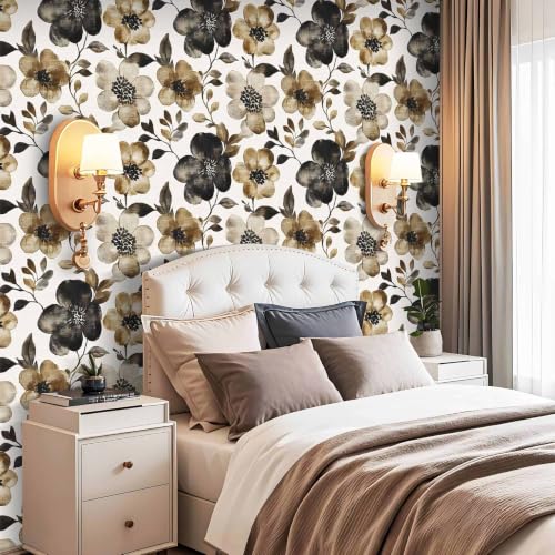 Modern Floral Peel and Stick Wallpaper