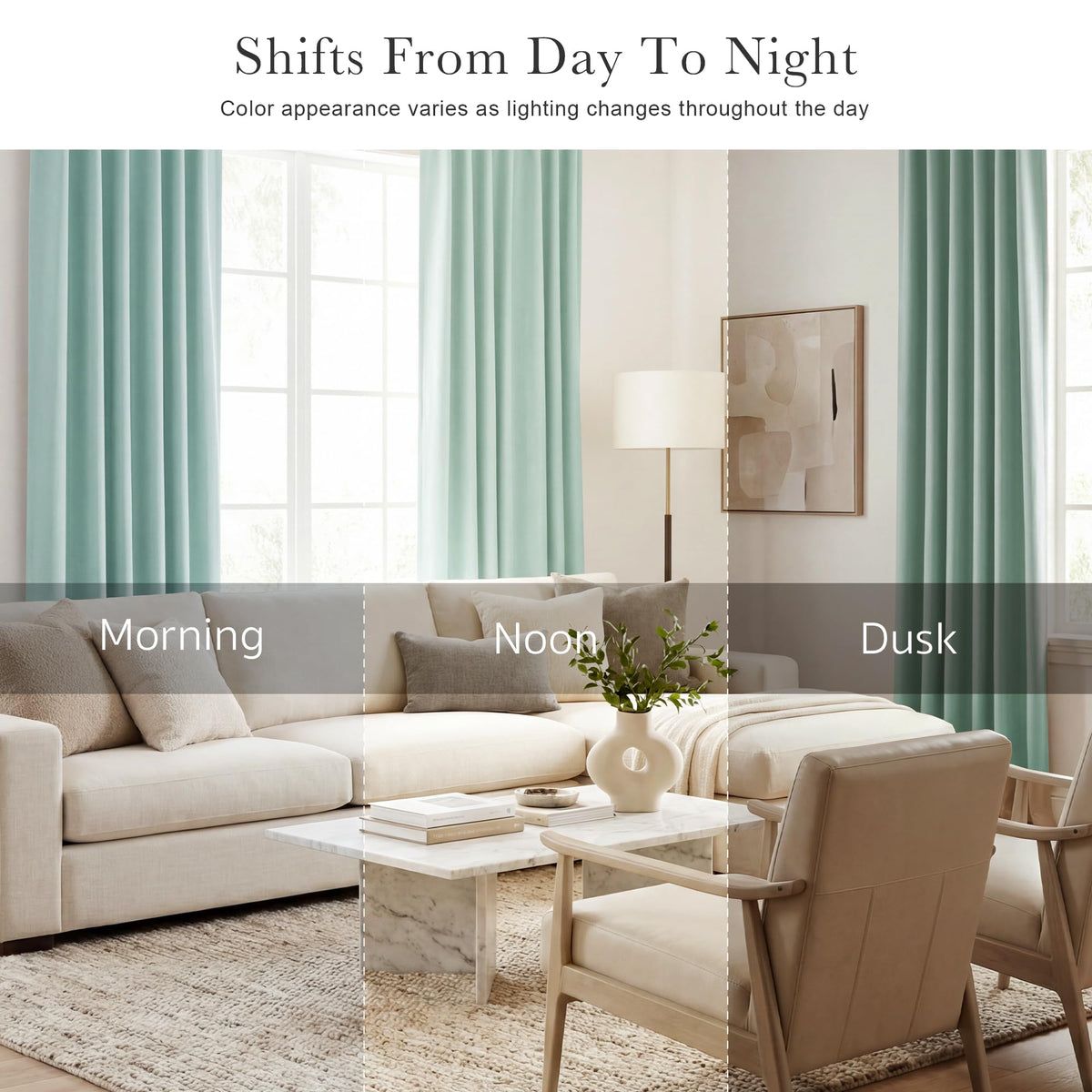 Blackout Curtains Short (Mint Green / 42"W x 36"L (Pack of 2))