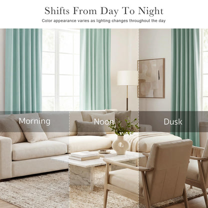 Blackout Curtains Short (Mint Green / 42"W x 36"L (Pack of 2))