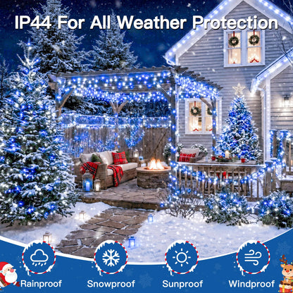 500 LED Christmas Lights Outdoor (Blue and White / 500 LED)