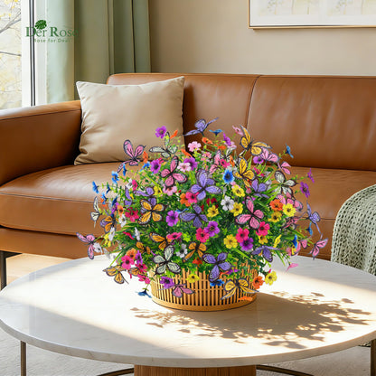 12Pcs Artificial Flowers for Outdoors with Large Fake Butterfly Flowers