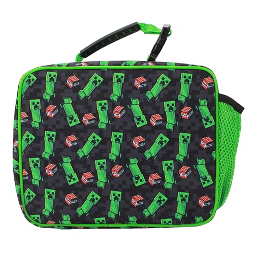 Minecraft Creepers and Block Characters Insulated Lunch Kit (Minecraft Block Green)