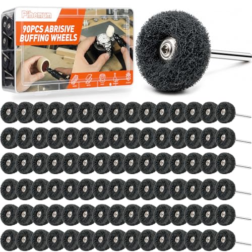 90 Pack 1 inch Abrasive Wheel Buffing Polishing Wheel Set for Rotary Tool