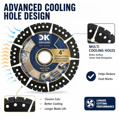 4-1/2 inch Diamond Multi-Purpose Saw Blades for Angle Grinder Discs for Cutting Marble Quartz Stone Tile Metal Plastic Concrete Granite (3, 115mm)