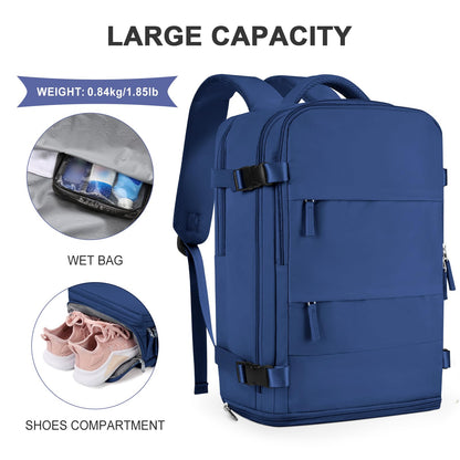 Large Travel Backpack For Women Men (Royal Blue / 30 liters)
