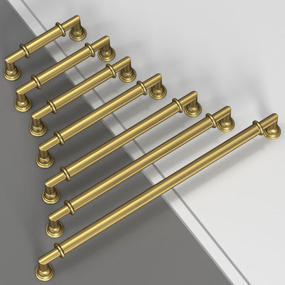 5 Pack Vibrant Brushed Moderne Brass Cabinet Pulls 4 Inch (4" Hole Center / Vibrant Brushed Moderne Brass)