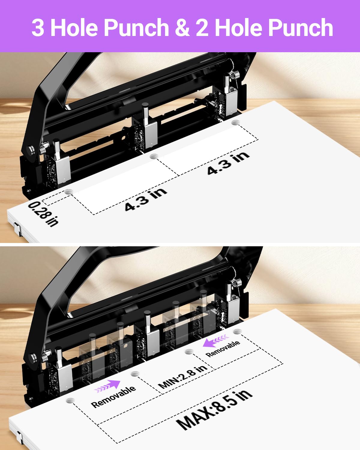 HP18 3 Hole Punch Heavy Duty (Purple)