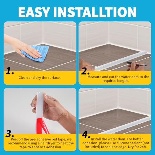 Collapsible Shower Water Dam Self