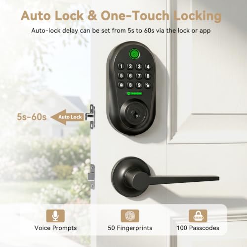350YS 5-in-1 Keyless Entry Door Lock Smart Deadbolt with Handle