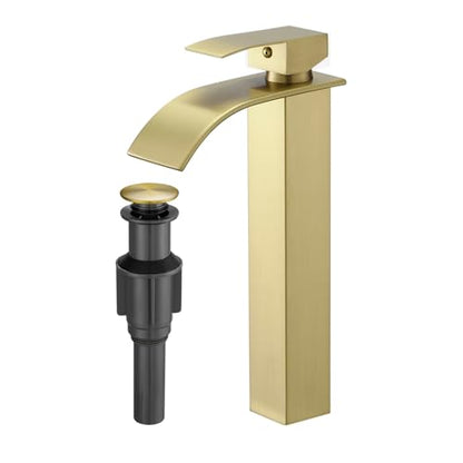 Tall Bathroom Faucet Vessel Sink Faucet with Drain