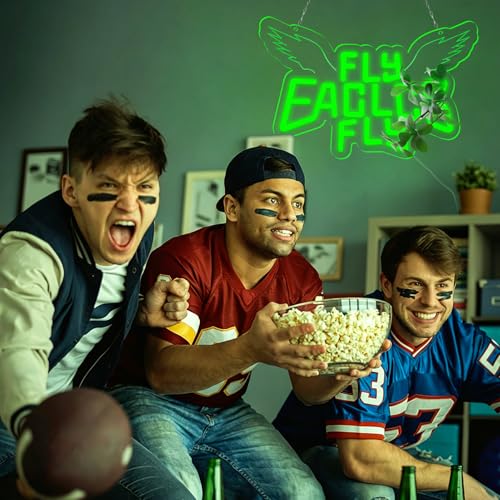 Eagle Team Chant Neon Signs for Wall Decor Team Chant Neon Lights for Bedroom Led Signs Suitable for Dormitory Man Cave Christmas Gift (Eagles 002)