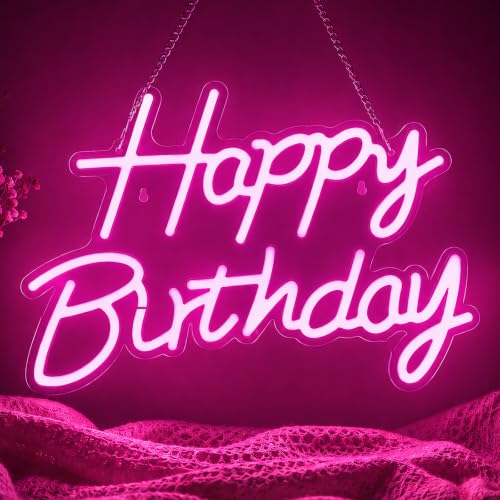 Happy Birthday Neon Sign for Backdrop