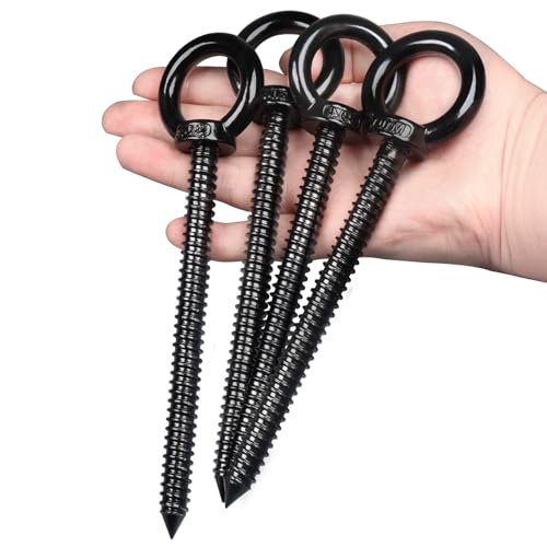 6.3 Inch Heavy Duty Eye Hooks M10 Self Tapping Eyelet Screws for Hammock Stand