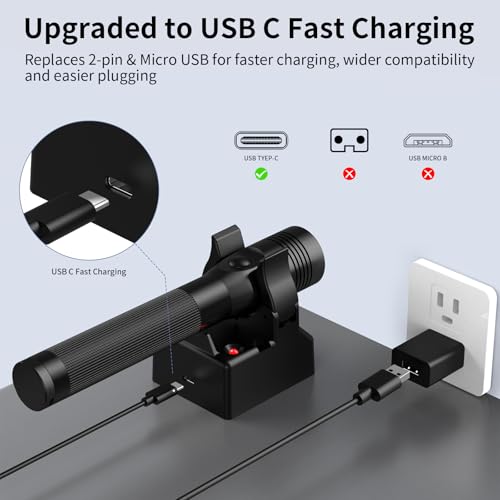 Upgraded USB C Charger Holder Compatible with Streamlight Stinger Series Flashlight