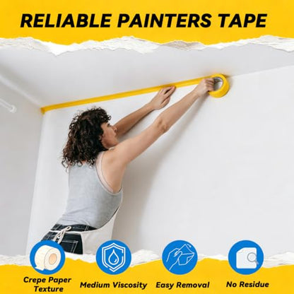 6 Pack Yellow Painters Tape 2 inch Wide x 55 Yards