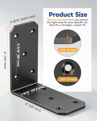Heavy Duty L Bracket 5"x5"x2.5"
