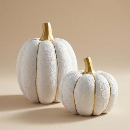 White and Gold Decorative Pumpkins