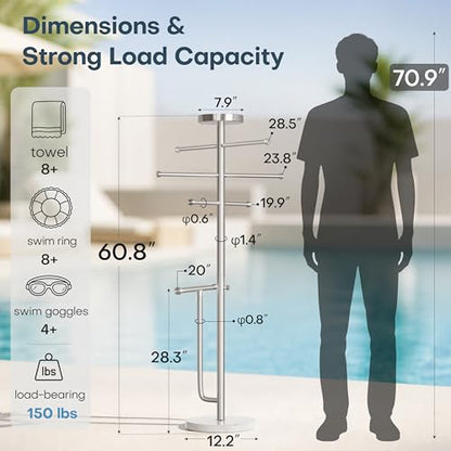 Freestanding Pool Towel Rack Outdoor