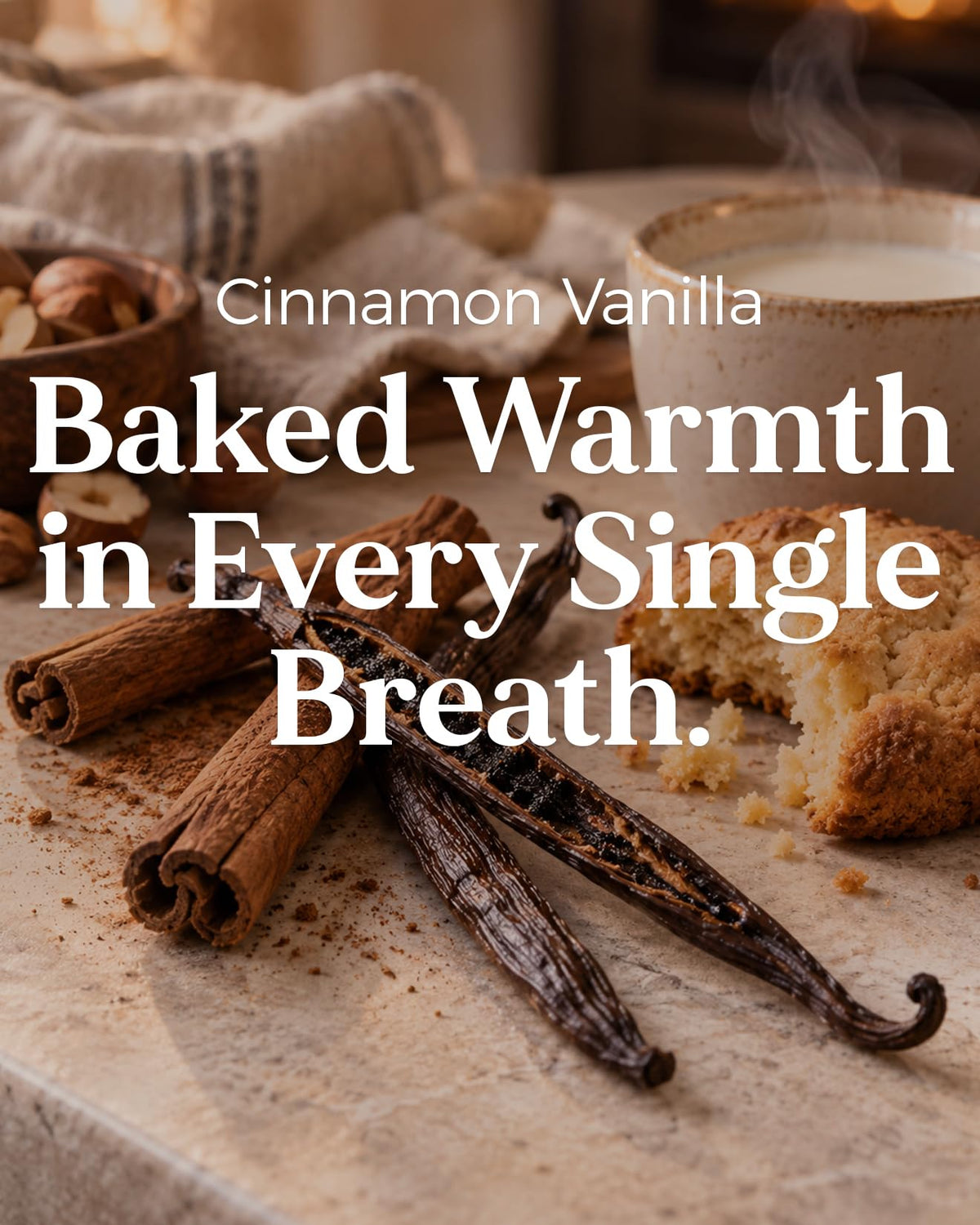Cinnamonvanilla Candles for Home Scented Holiday Baking Gift 11.6Oz (Medium Jar / CinnamonVanilla)