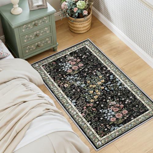 Washable Kitchen Runner Rug 2x4 (Black / 2x4)