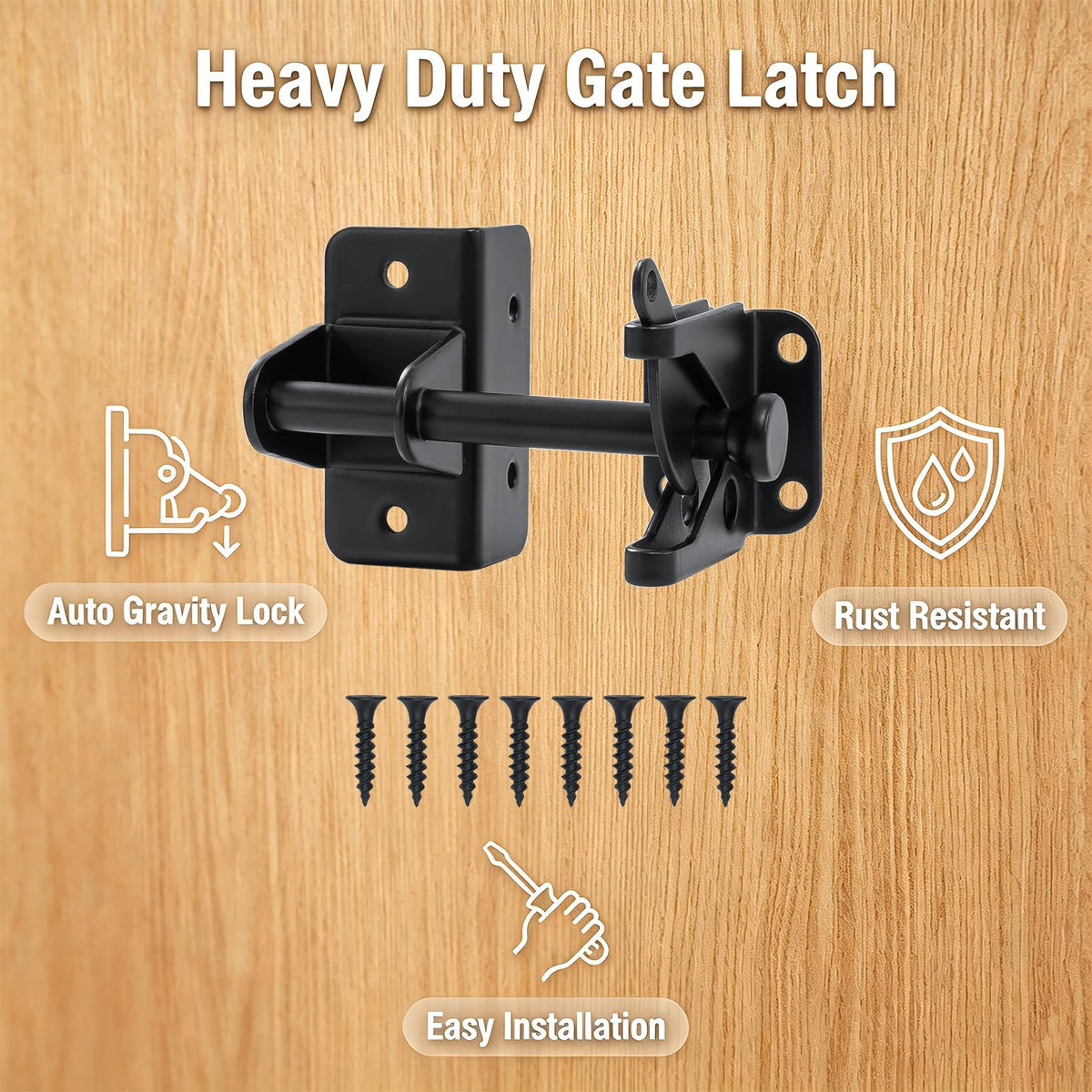 Self Locking Gate Latch (Latch+pull cord)
