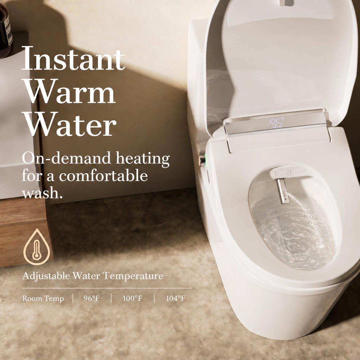 Electric Bidet Toilet Seat Elongated With Warm Water Wash