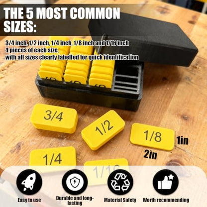 20Pcs Premium Woodworking Setup Blocks Set with Storage Case