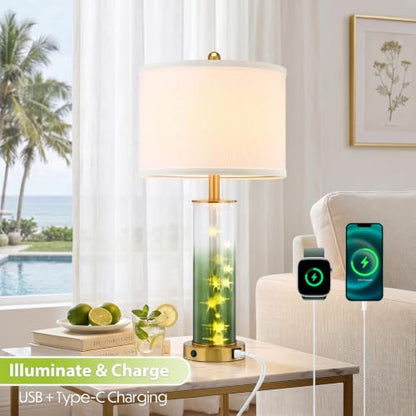 Glass Table Lamps for Bedroom Living Room