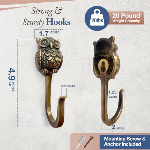Cast Iron Owl Hook (Antique Bronze / Owl Hook - Single - 5 Inch)