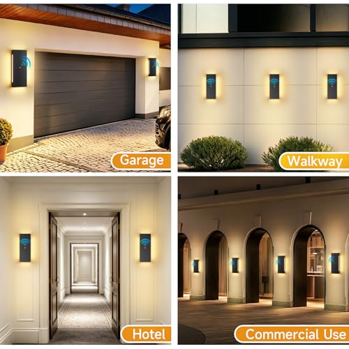 Dusk to Dawn Outdoor Modern Wall Light Black Wall Sconce