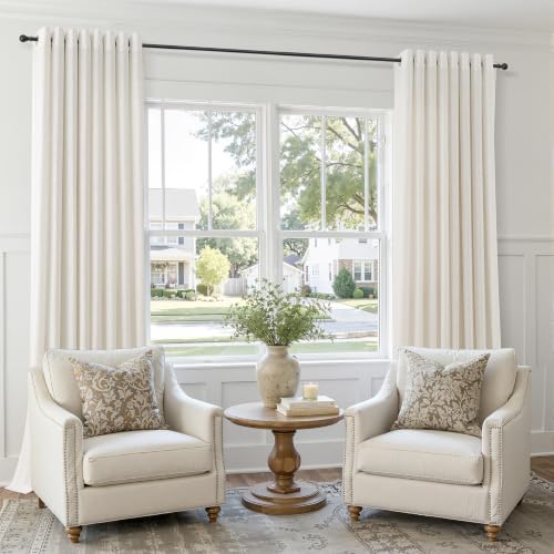 Natural Grommet Linen Curtains 64 Inches Long for Living Room (Natural / 52"W x 64"L (Pack of 2))